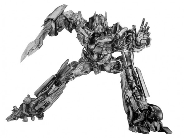 Drawing of Optimus Prime from the Transformers movies