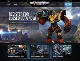 Screenshot of the Transformers Universe website