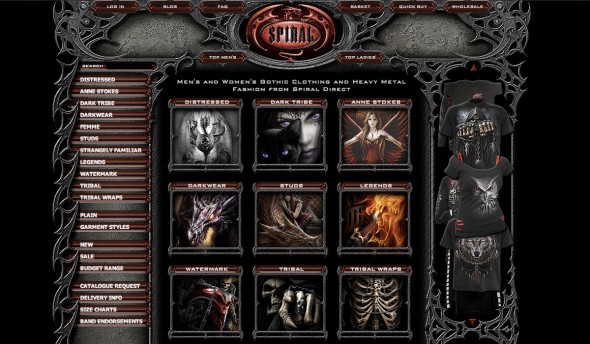 Screenshot of the Spiral Direct website.
